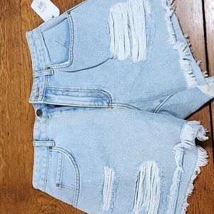 NWT Billabong How Bout That Distressed Frayed jean shorts 30